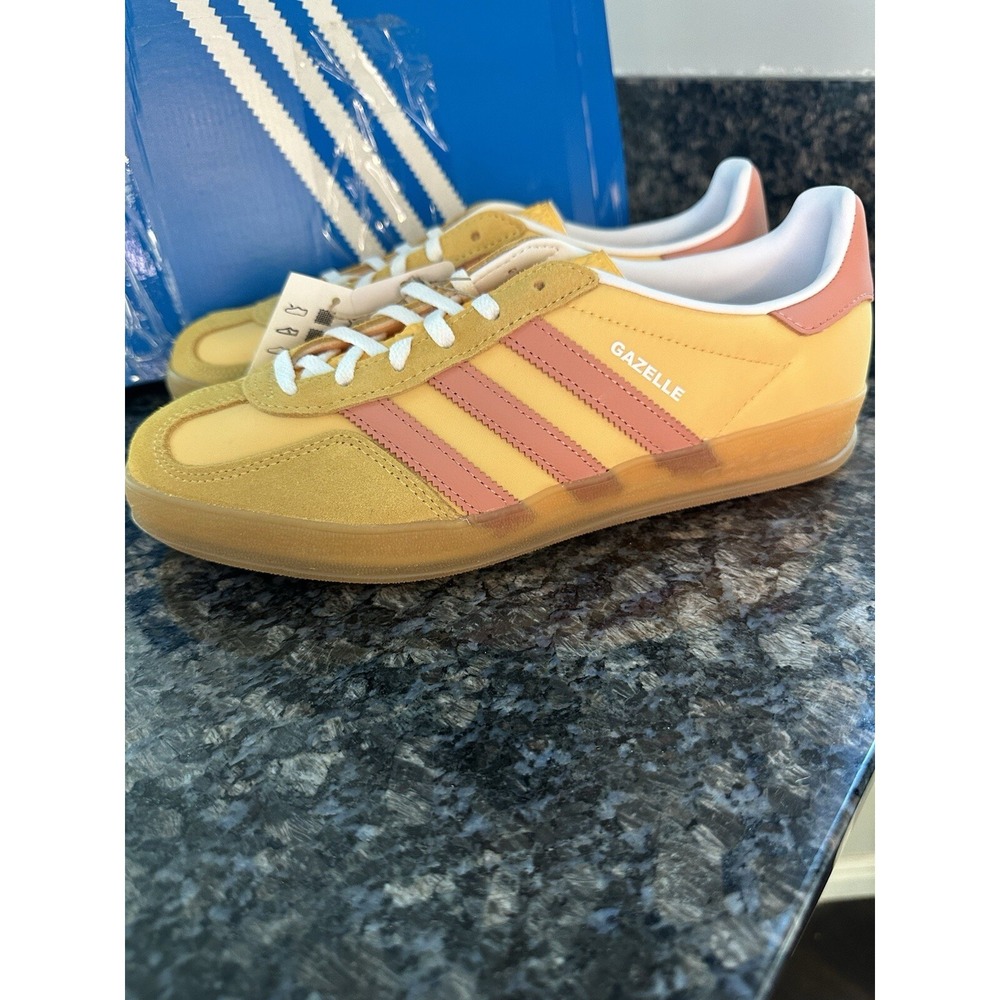Adidas Women's Gazelle‎ Indoor Suede 'Yellow/Pink' - IE2959 Sz 9 Shoes, Sneakers